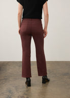 Back view of burgundy straight ankle denim highlighting patch pockets by French Dressing Jeans (FDJ) par French Dressing Jeans (FDJ)