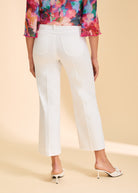 White pants back view showing patch pockets by French Dressing Jeans (FDJ)