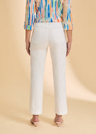 White wide-leg pants back view showing patch pockets by French Dressing Jeans (FDJ)