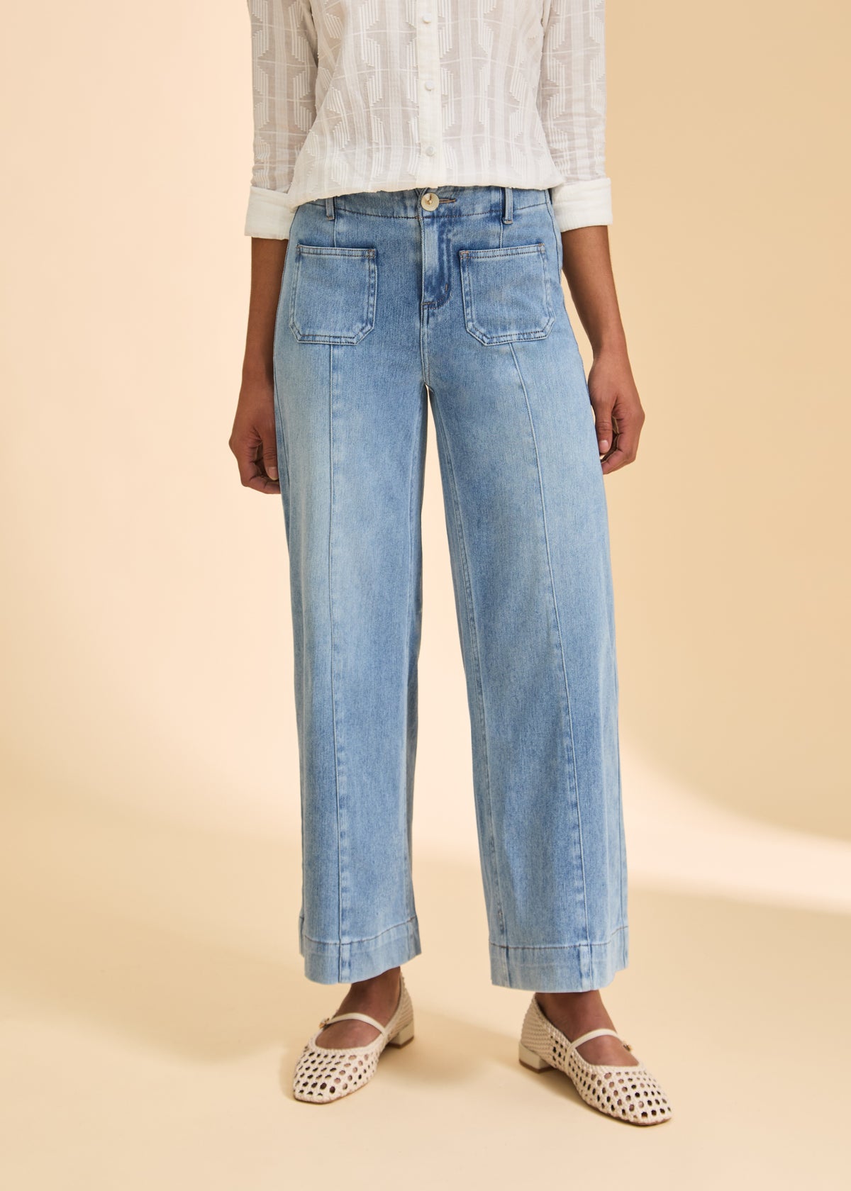 Pull-On Wide Crop Denim in Light Denim | FDJ – French Dressing 