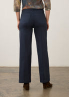 Back view of navy wide-leg denim showcasing patch pockets by French Dressing Jeans (FDJ) par French Dressing Jeans (FDJ)