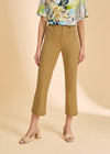 Close-up of beige pants emphasizing high-rise fit and wide leg design by French Dressing Jeans (FDJ)