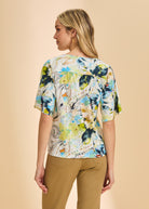 Back view of Pacific paisley V-neck top with flutter sleeves and tie neckline by French Dressing Jeans (FDJ)