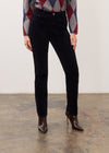 Front view of women's Suzanne straight leg pant in blueberry, showing high-rise and front slash pockets by French Dressing Jeans (FDJ)