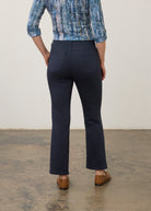 Back view of blueberry straight ankle denim showcasing patch pockets by French Dressing Jeans (FDJ) par French Dressing Jeans (FDJ)