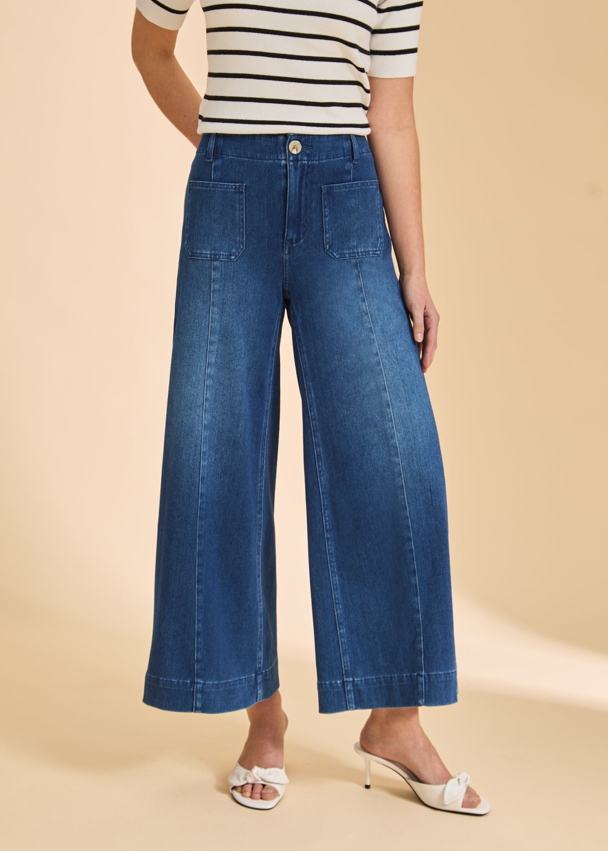 Pull-On Wide Crop Denim in Blue Denim | FDJ – French Dressing 