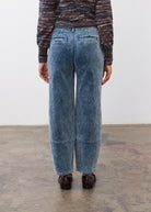 Front view of Suzanne pant in blueberry, showcasing high-rise and slash pockets design by French Dressing Jeans (FDJ)