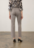 Back view of grey straight ankle denim highlighting patch pocket design by French Dressing Jeans (FDJ) par French Dressing Jeans (FDJ)