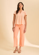 Peach top with matching pants full view by French Dressing Jeans (FDJ)