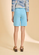 Back view of light blue Petite Suzanne shorts featuring back welt pockets by French Dressing Jeans (FDJ)