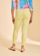 Yellow skinny pants back view showing patch pockets by French Dressing Jeans (FDJ)