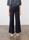 Full-body view of model in Suzanne pant in blueberry, highlighting casual elegance by French Dressing Jeans (FDJ)