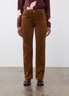 Front view of Suzanne straight leg pant in blueberry, highlighting high-rise and front slash pockets by French Dressing Jeans (FDJ)