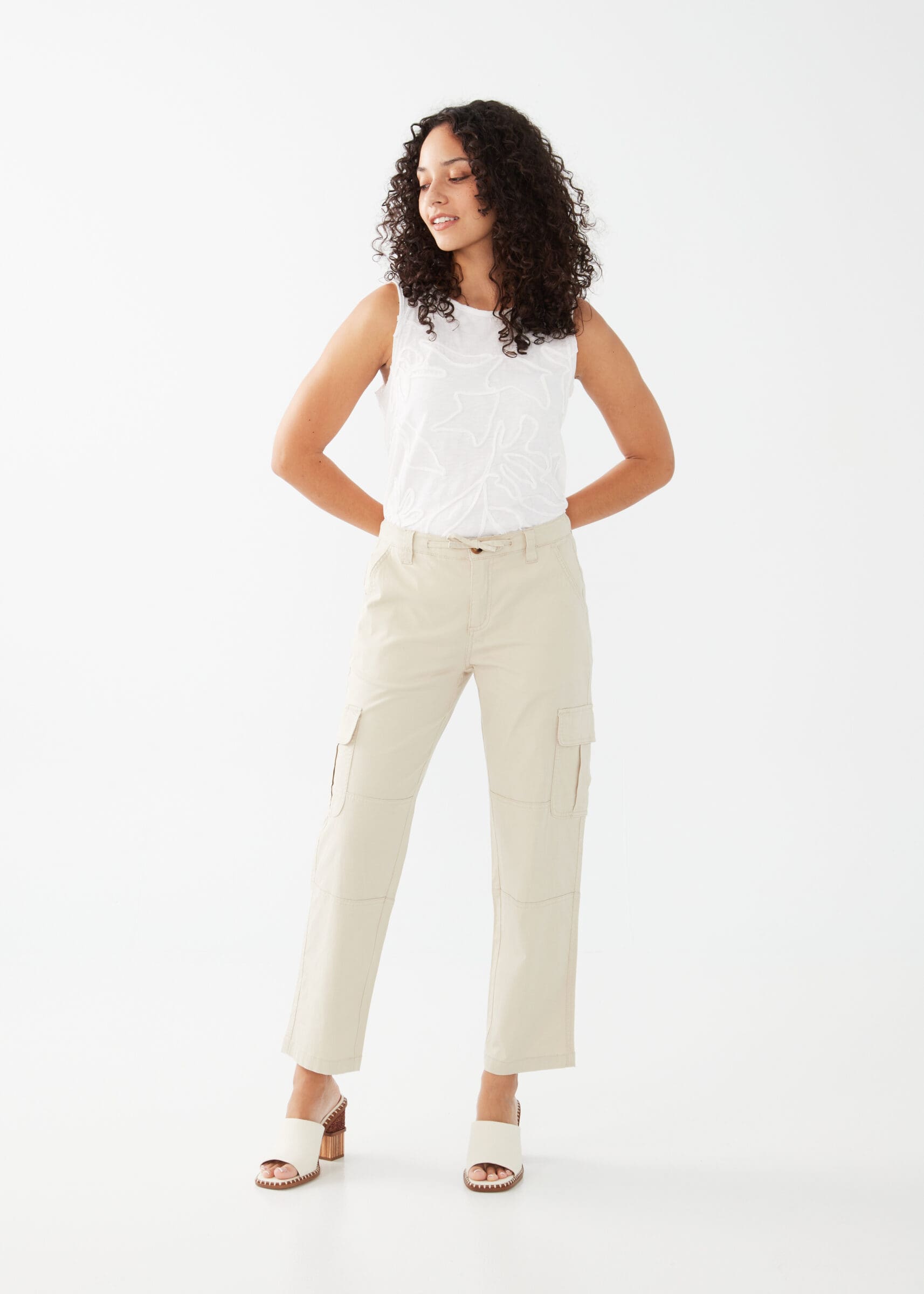Pull-On Cargo Wide Ankle Tencel Pants