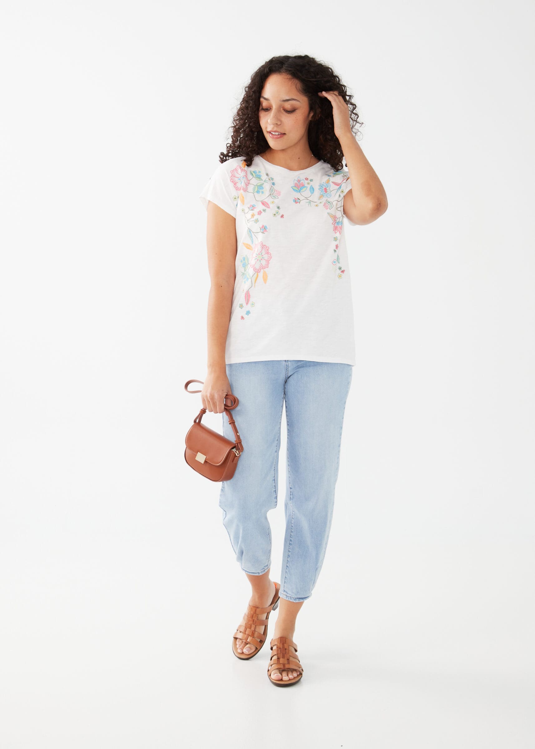 Embroidered Short Sleeve Jersey Top